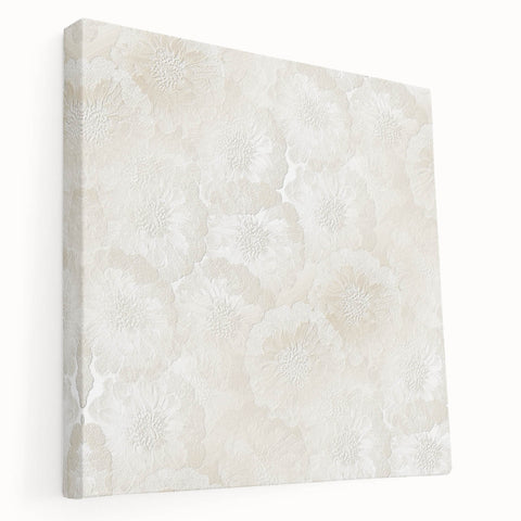 Contemporary Framed Abstract Art – Soft Beige Floral Texture Design