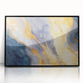 Contemporary Fluid Art Piece – Navy Blue & Gold Canvas Print
