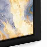 Contemporary Fluid Art Piece – Navy Blue & Gold Canvas Print