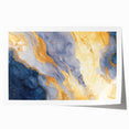 Contemporary Fluid Art Piece – Navy Blue & Gold Canvas Print