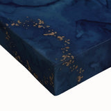 Contemporary Fluid Art Piece – Navy Blue & Gold Canvas Print