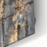 Bold Abstract Wall Art in Black and Gold – Modern Oil Painting Print