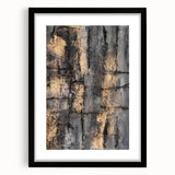 Bold Abstract Wall Art in Black and Gold – Modern Oil Painting Print