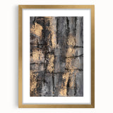Bold Abstract Wall Art in Black and Gold – Modern Oil Painting Print
