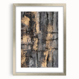 Bold Abstract Wall Art in Black and Gold – Modern Oil Painting Print