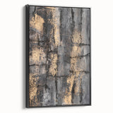 Bold Abstract Wall Art in Black and Gold – Modern Oil Painting Print