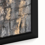 Bold Abstract Wall Art in Black and Gold – Modern Oil Painting Print