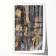 Bold Abstract Wall Art in Black and Gold – Modern Oil Painting Print