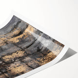 Bold Abstract Wall Art in Black and Gold – Modern Oil Painting Print