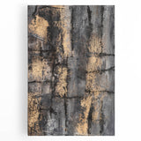 Bold Abstract Wall Art in Black and Gold – Modern Oil Painting Print