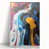 Bold Abstract Expressionist Wall Art – Colorful Drip Canvas Print