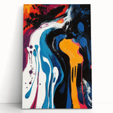 Bold Abstract Expressionist Wall Art – Colorful Drip Canvas Print