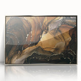Upscale Abstract Art Collection – Brown & Gold Luxury Canvas