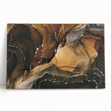 Upscale Abstract Art Collection – Brown & Gold Luxury Canvas