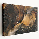 Upscale Abstract Art Collection – Brown & Gold Luxury Canvas