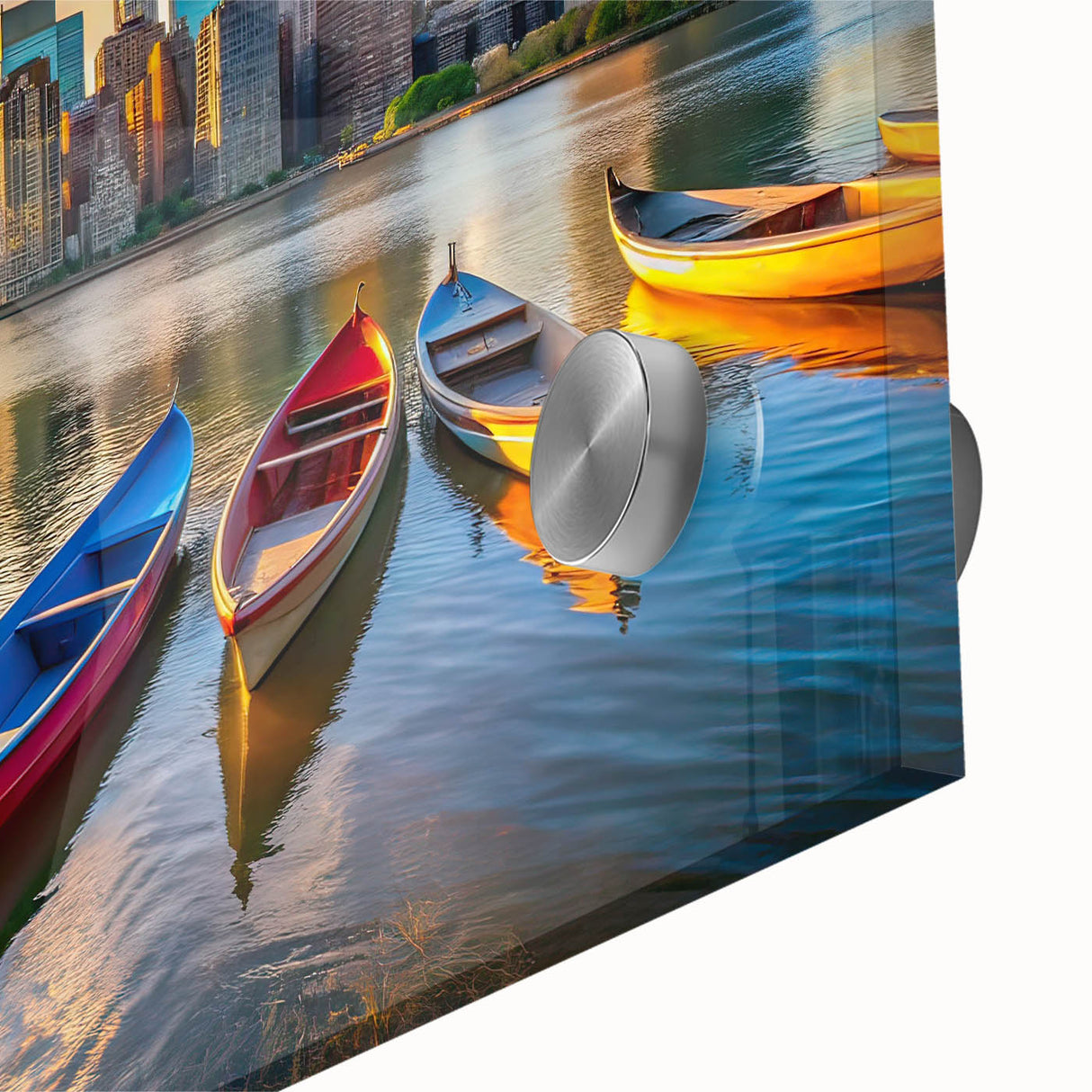 Golden City Sunset with Boats – Fine Art Photography Print