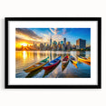 Golden City Sunset with Boats – Fine Art Photography Print