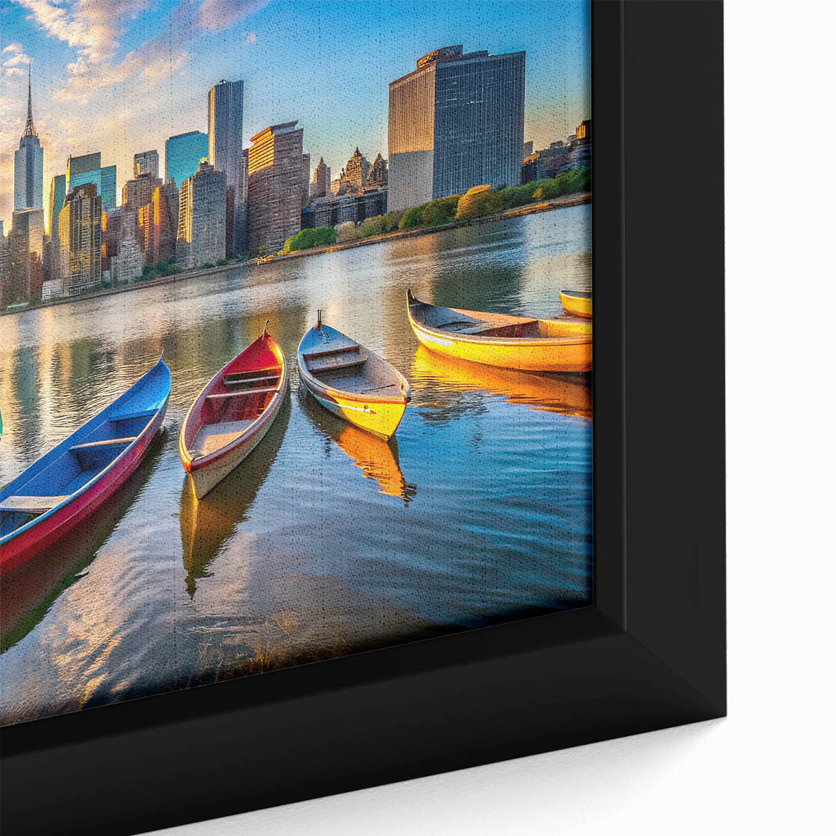 Golden City Sunset with Boats – Fine Art Photography Print