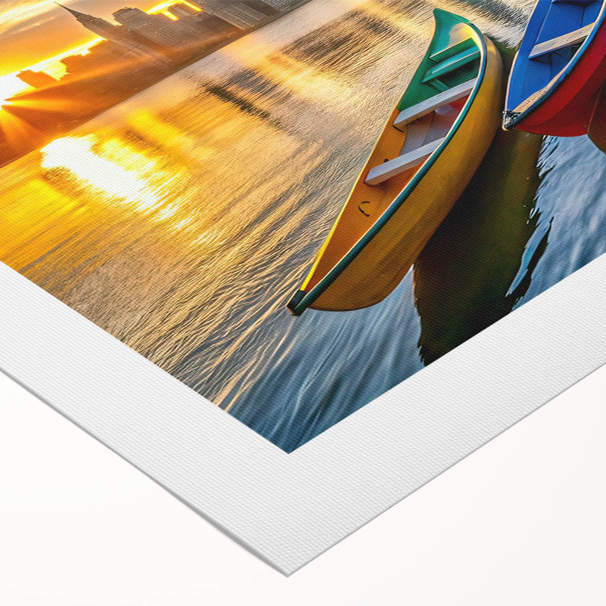 Golden City Sunset with Boats – Fine Art Photography Print
