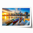 Golden City Sunset with Boats – Fine Art Photography Print