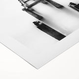 Black and White Minimalist Landscapes – Abandoned Pier in Mist Print