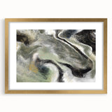 Modern Abstract Wall Art – Fluid Green & Gold Marbled Print
