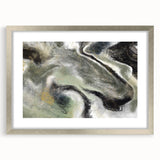 Modern Abstract Wall Art – Fluid Green & Gold Marbled Print