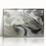 Modern Abstract Wall Art – Fluid Green & Gold Marbled Print