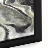 Modern Abstract Wall Art – Fluid Green & Gold Marbled Print