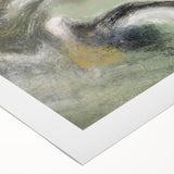 Modern Abstract Wall Art – Fluid Green & Gold Marbled Print