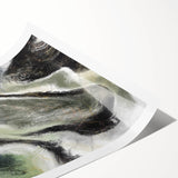 Modern Abstract Wall Art – Fluid Green & Gold Marbled Print