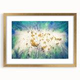 Large Abstract Canvas – Moody Modern Wall Art in Blue, Green & Gold