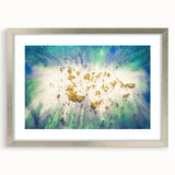 Large Abstract Canvas – Moody Modern Wall Art in Blue, Green & Gold