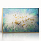 Large Abstract Canvas – Moody Modern Wall Art in Blue, Green & Gold