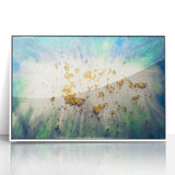 Large Abstract Canvas – Moody Modern Wall Art in Blue, Green & Gold