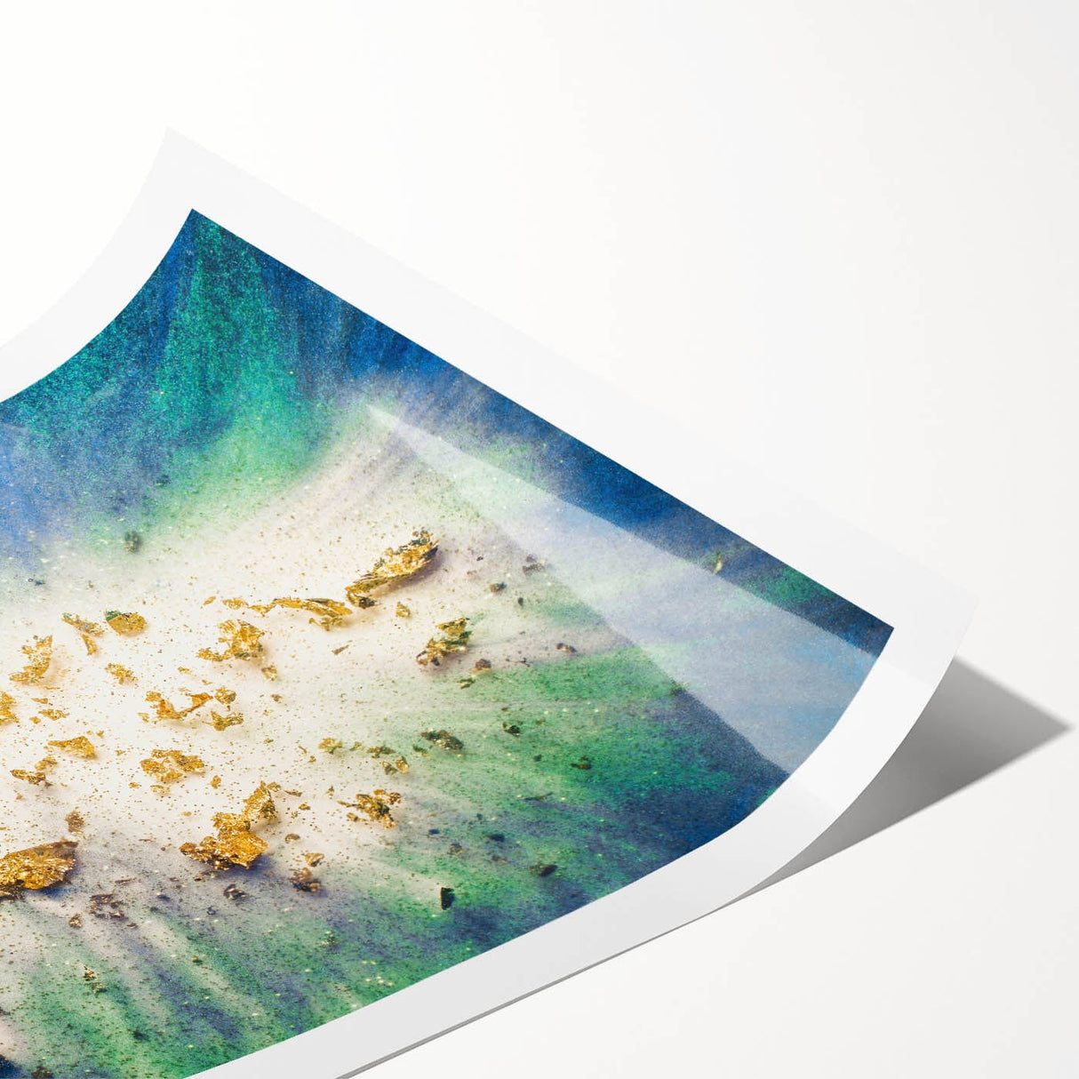 Large Abstract Canvas – Moody Modern Wall Art in Blue, Green & Gold