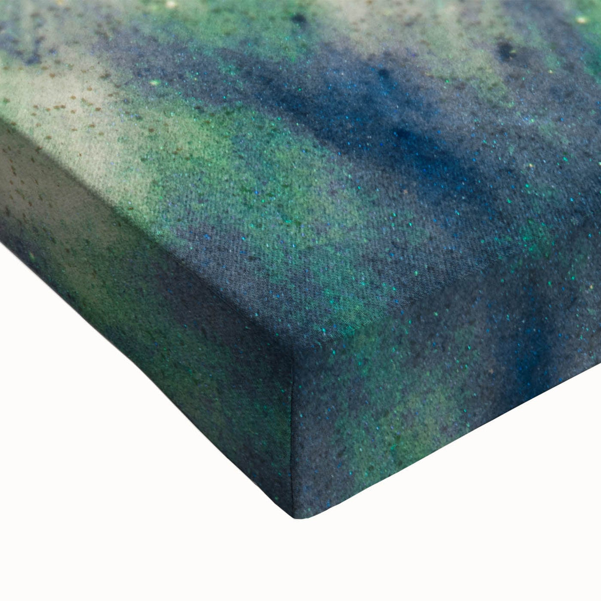 Large Abstract Canvas – Moody Modern Wall Art in Blue, Green & Gold