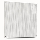 Textured Acrylic Wall Art - Vertical Wave Lines in Soft Neutrals