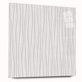 Textured Acrylic Wall Art - Vertical Wave Lines in Soft Neutrals