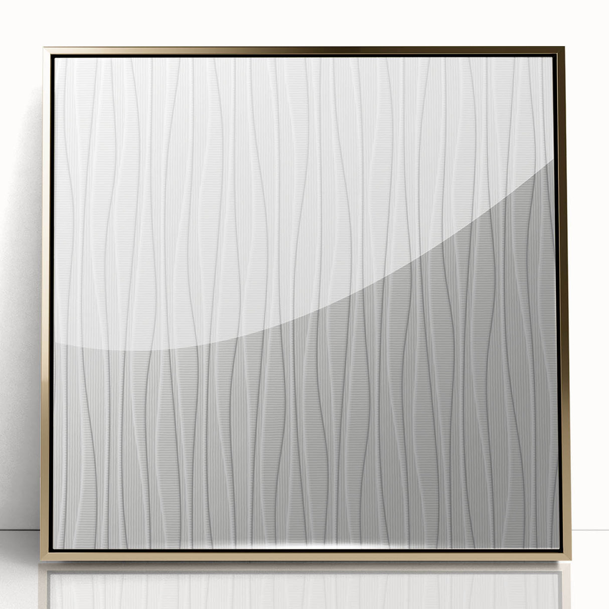 Textured Acrylic Wall Art - Vertical Wave Lines in Soft Neutrals