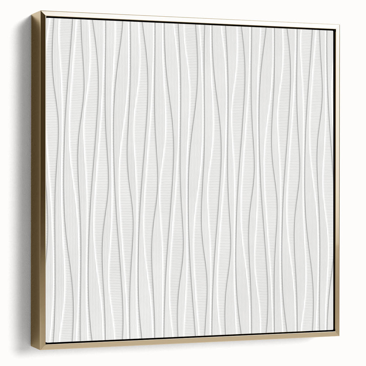 Textured Acrylic Wall Art - Vertical Wave Lines in Soft Neutrals