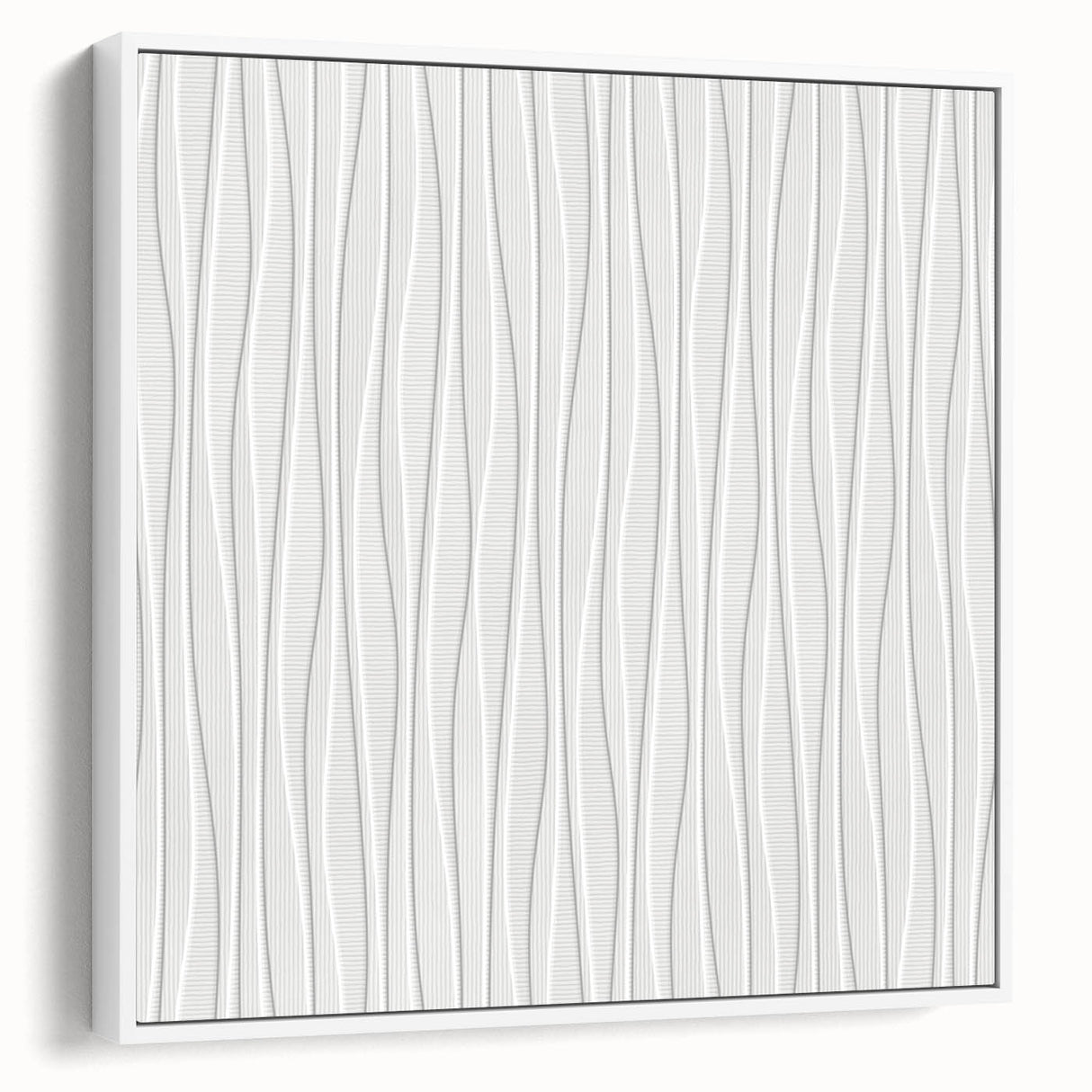 Textured Acrylic Wall Art - Vertical Wave Lines in Soft Neutrals