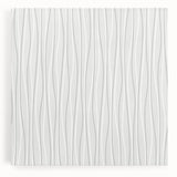 Textured Acrylic Wall Art - Vertical Wave Lines in Soft Neutrals