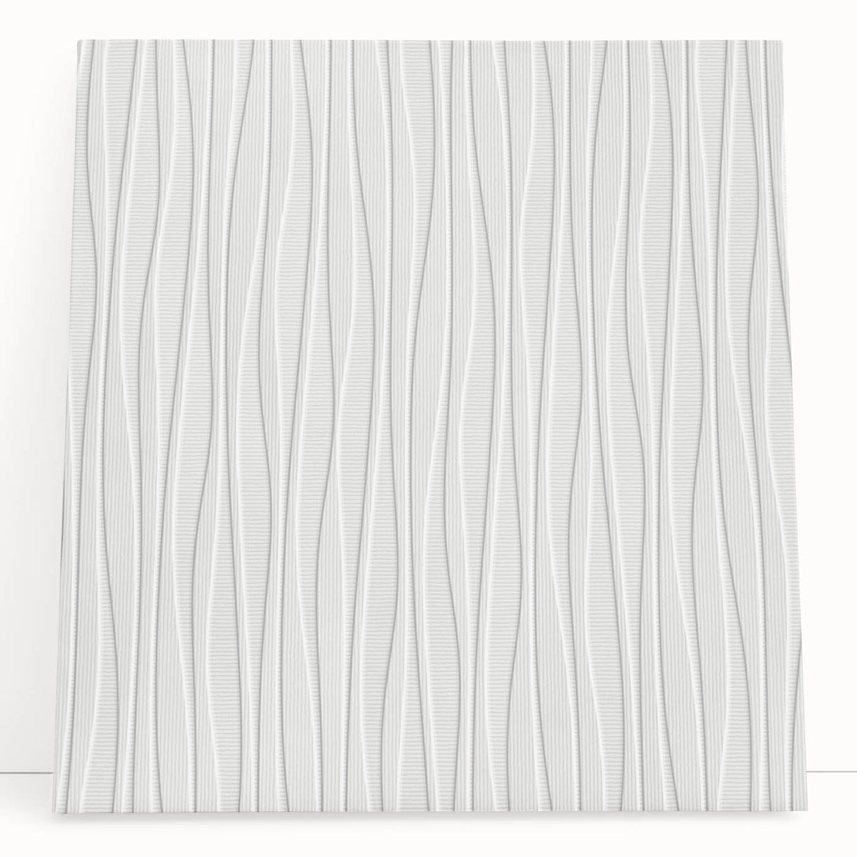 Textured Acrylic Wall Art - Vertical Wave Lines in Soft Neutrals