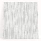 Textured Acrylic Wall Art - Vertical Wave Lines in Soft Neutrals