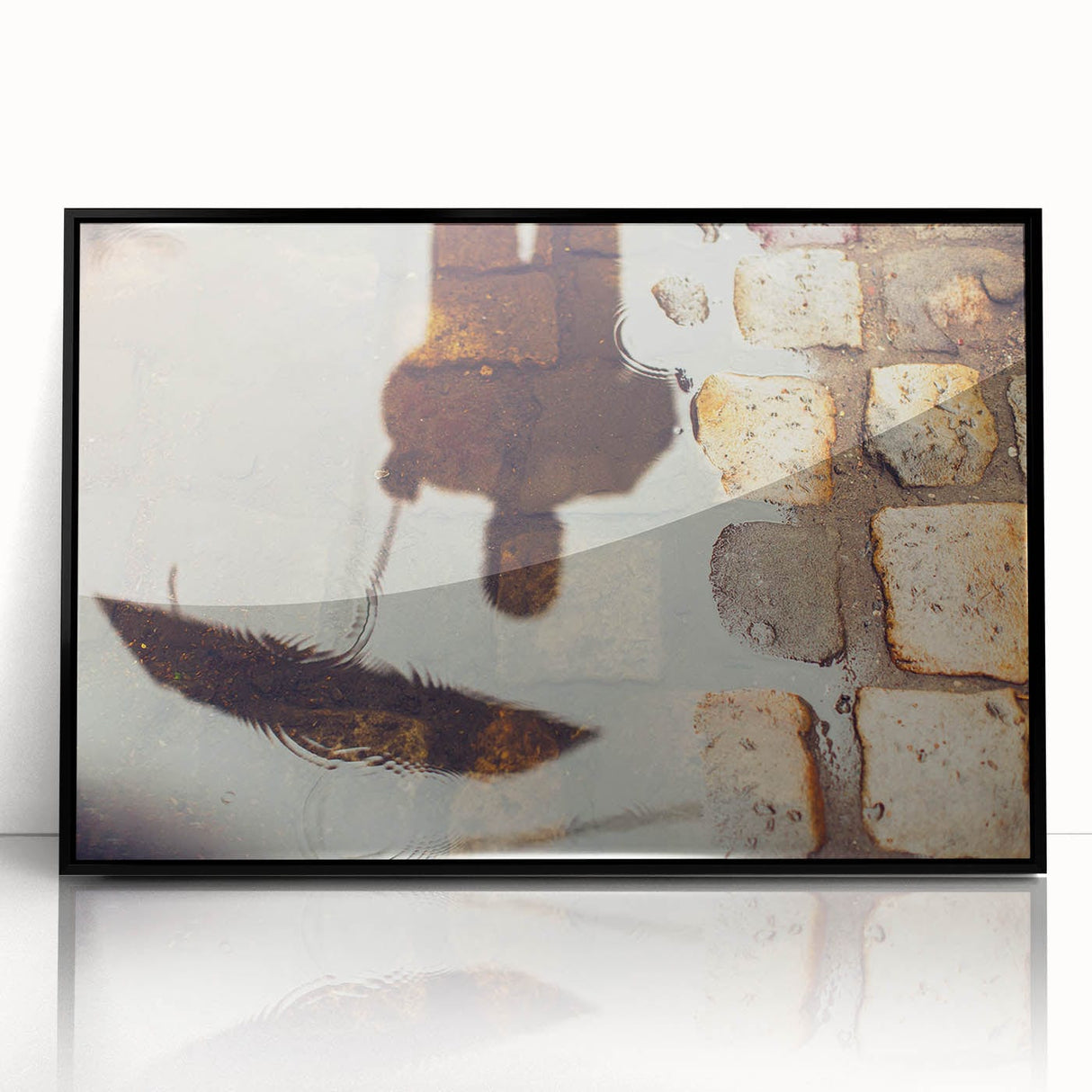 Urban Landscape Photography Decor – Rainy Reflection Street Art