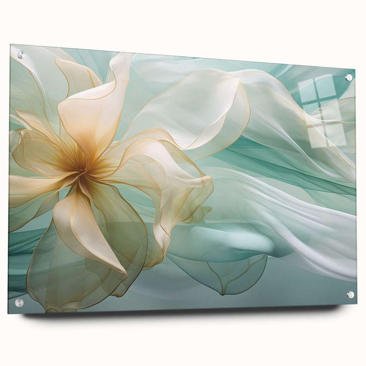 Abstract Fluid Canvas Art – Mint Green & Beige Wall Decor