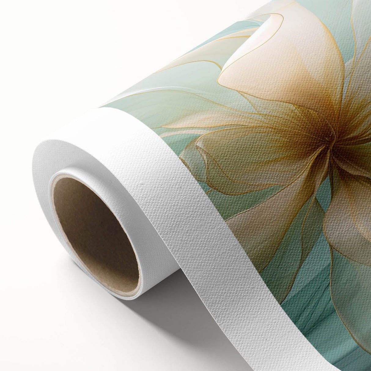 Abstract Fluid Canvas Art – Mint Green & Beige Wall Decor