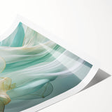 Abstract Fluid Canvas Art – Mint Green & Beige Wall Decor