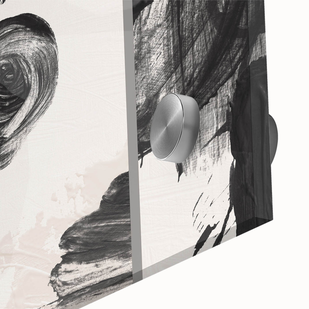 Large Black and White Abstract Wall Art - Modern Monochrome Canvas
